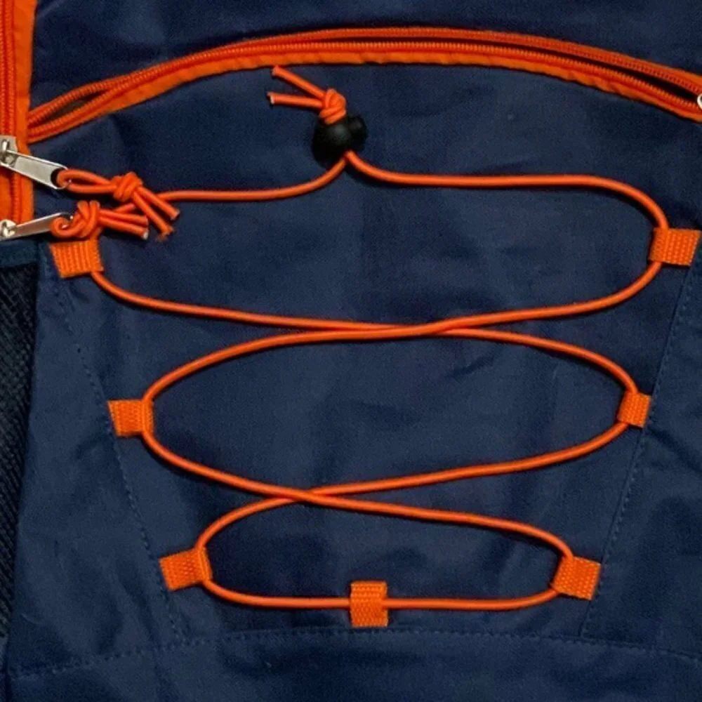 Pro Sport Backpack Day Hike School Book Bag Adjustable Padded Straps Blue Orange